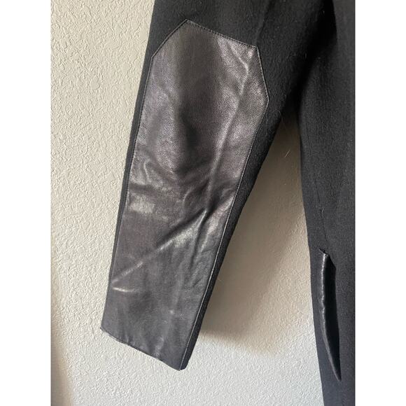 VINCE ASYMMETRIC MOCK NECK WOOL BLEND BLACK COAT‎ - Picture 11 of 14